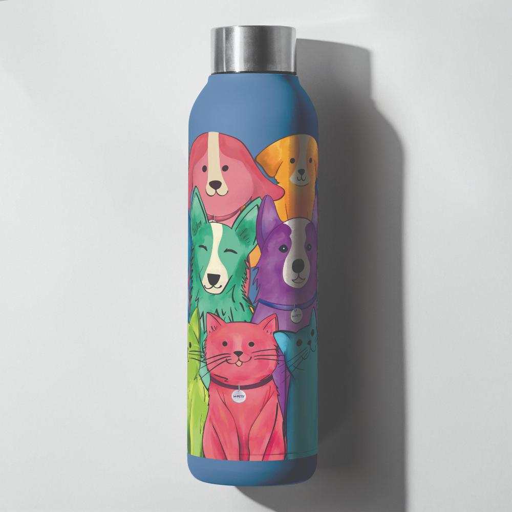 PETJOY Purrfect Hydration roestvrijstalen drinkfles voor het hele gezin