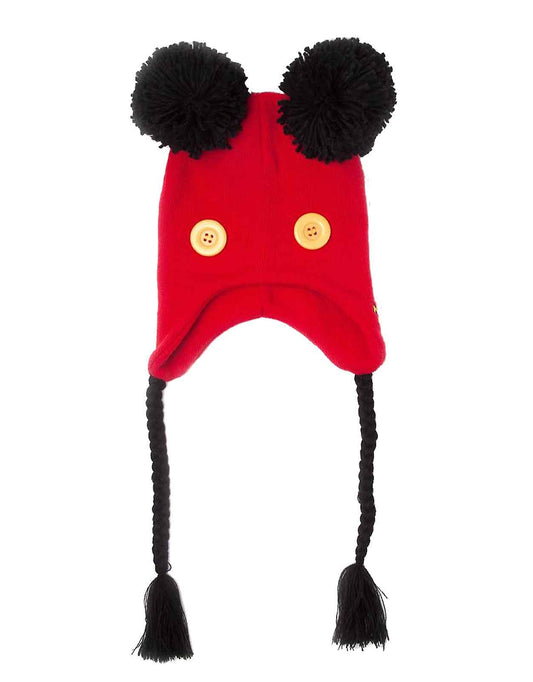 Disney Mickey Mouse - Novelty Laplander Beanie Muts - Rood/Zwart