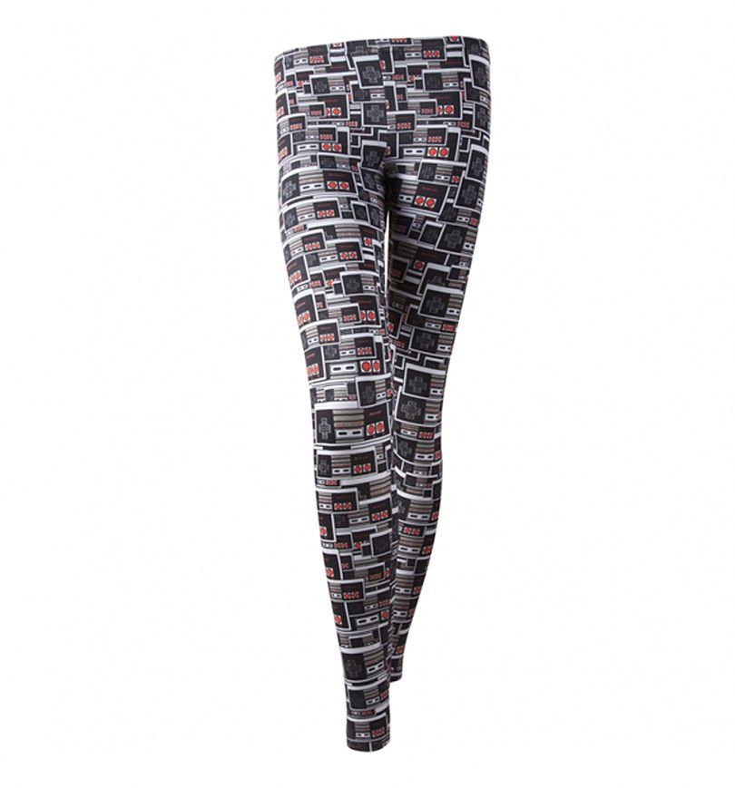 Ladies Grey Nintendo Controllers Legging Printed