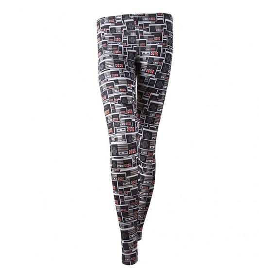 Ladies Grey Nintendo Controllers Legging Printed