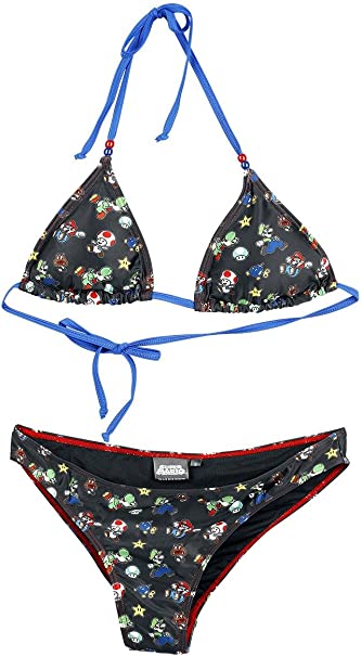 Super Mario Characters Bikini zwart-blauw