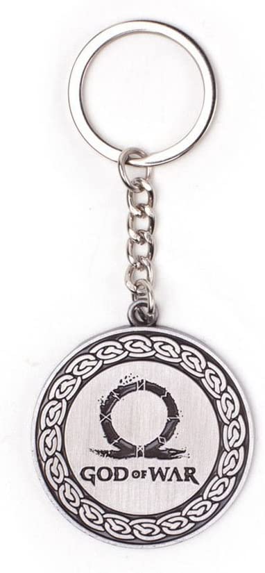 Sony Playstation BIO-KE253314GDW God of War Logo Metal Pendant Keychain, Silver , 10 cm, Grey