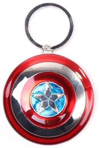 Bioworld Marvel Comics Captain America Civil War Shield KE010703CAP 3D Pendant Metal Keychain Keyring, 16 cm, Multi