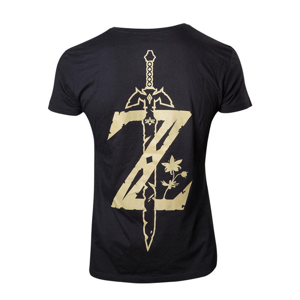 Zelda Breath of the Wild - Golden Game Logo on Back T-shirt