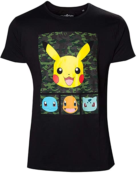 Pokemon - Mens black camo t-shirt